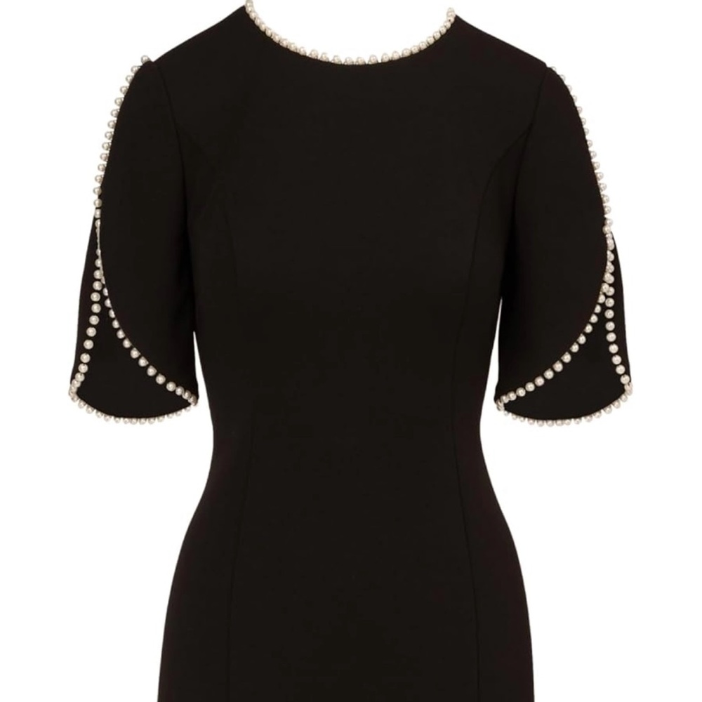 Adrianna Papell Women's Knit Crepe Pearl Midi Dress